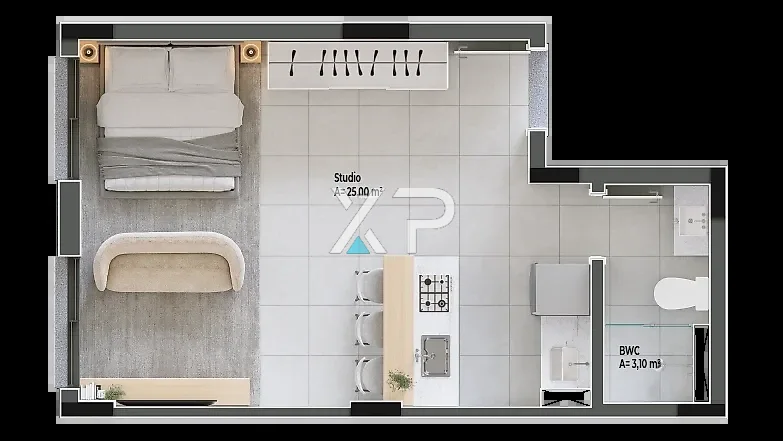 Apartamento 2 Quarto 57m² 1 Suíte no Scire View - Centro
